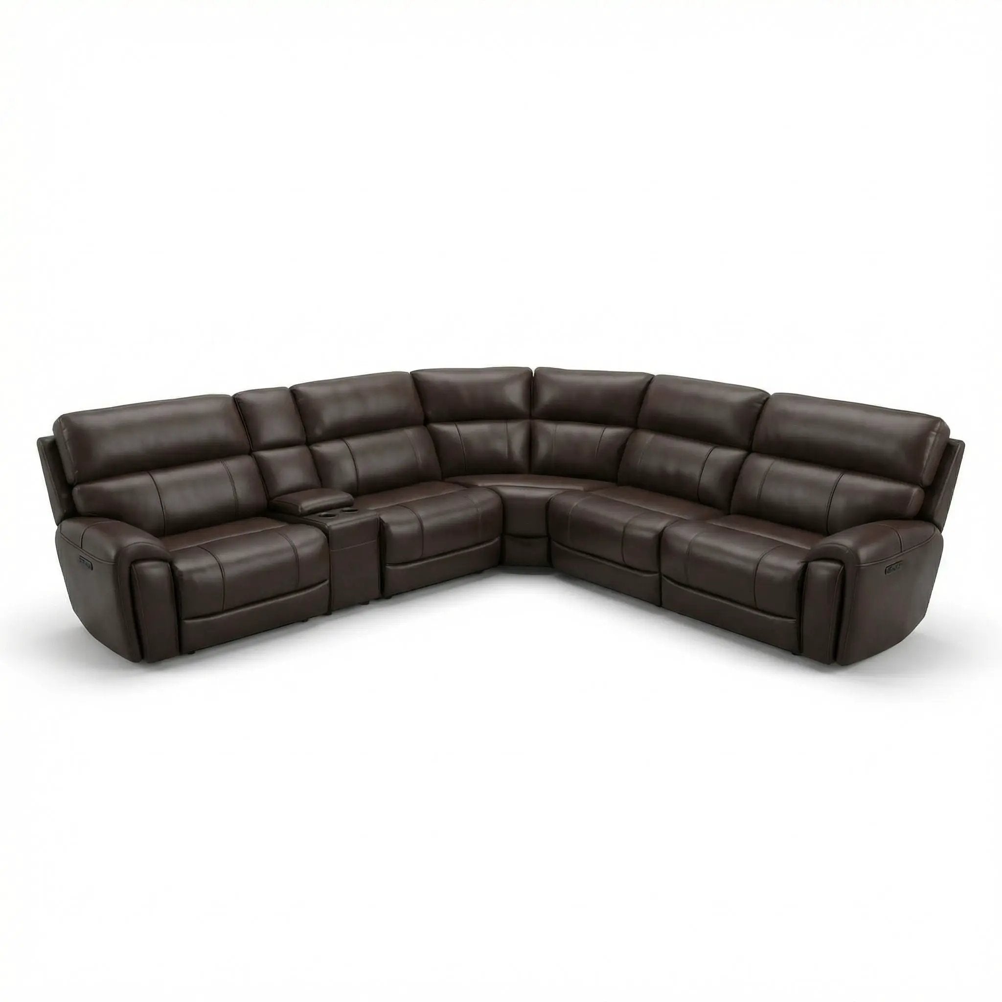 Brazil - Power Sectional With Adjustable Headrest & Footrest - Dark Brown by Unique Piece Furniture
