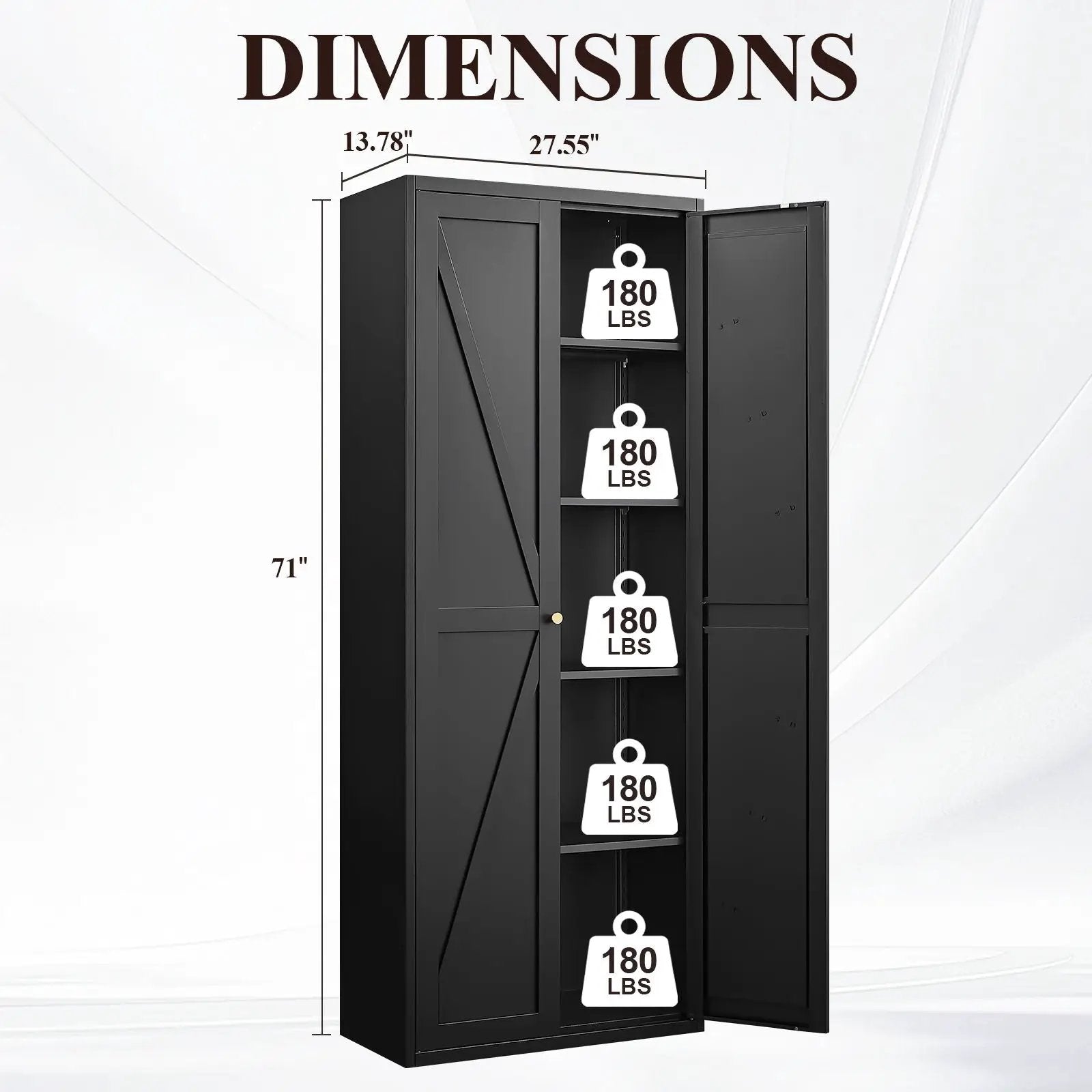 Adjustable 2 Door Storage Cabinet With Adjustable Shelves by Unique Piece Furniture