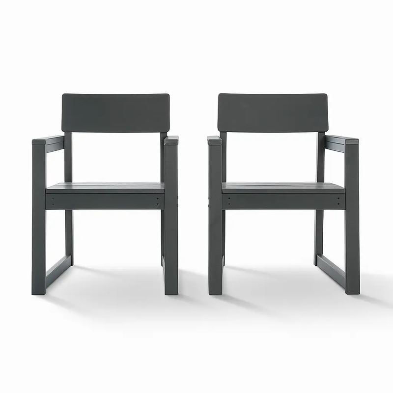 Grey HDPE Outdoor & Garden Armchairs with Backrest by HouseOfZazla