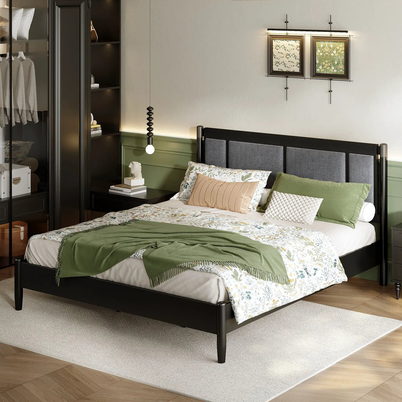 Solid Wood King Bed, Heavy Duty Support Without a Box Spring by HouseOfZazla