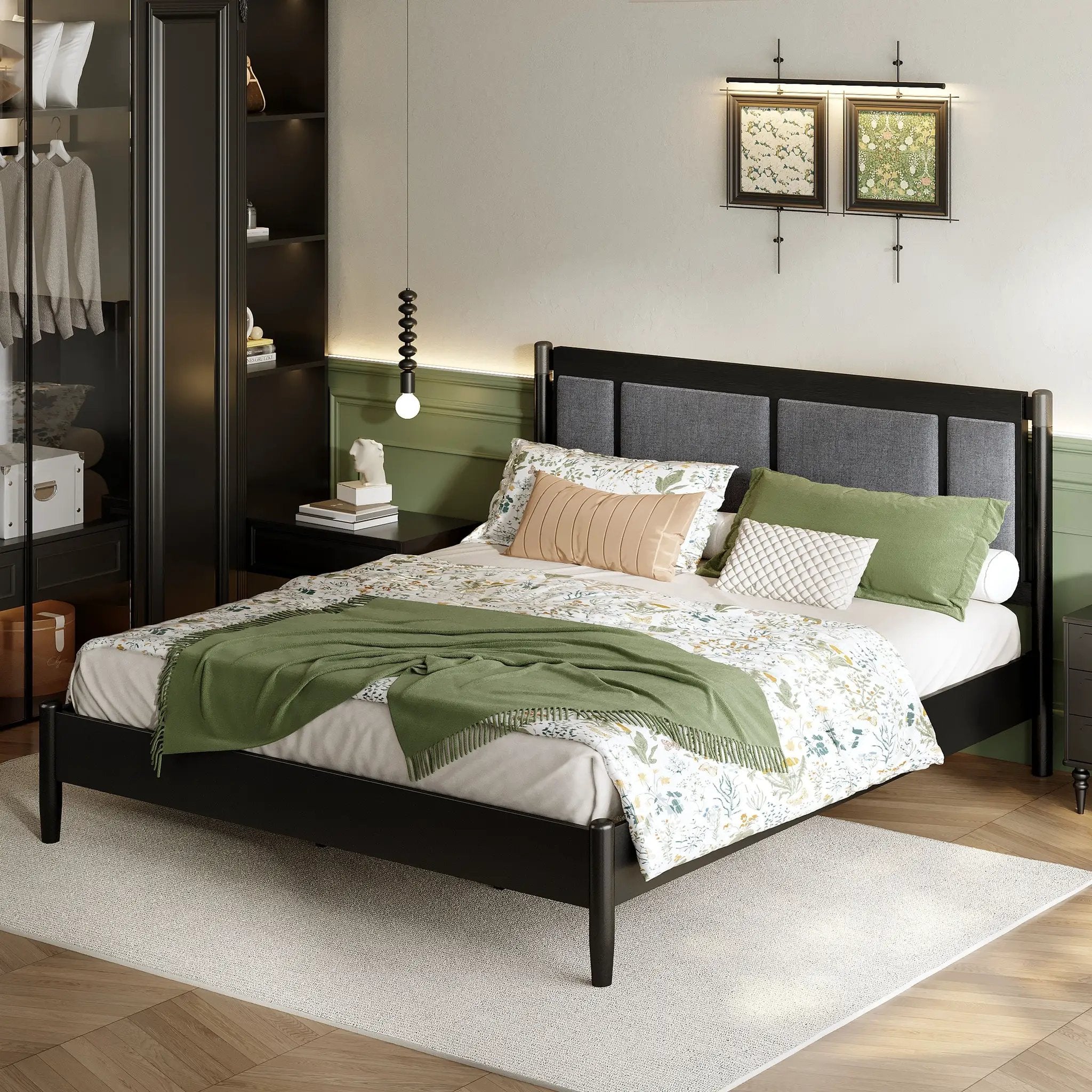 Solid Wood King Bed, Heavy Duty Support Without a Box Spring by HouseOfZazla