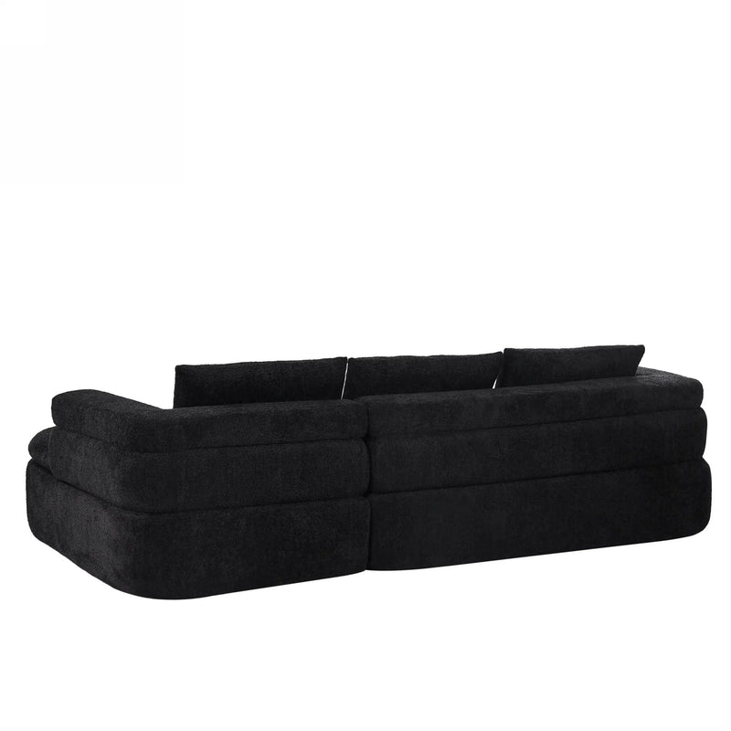 106" L-Shape Sectional Sofas (Black) by HouseOfZazla