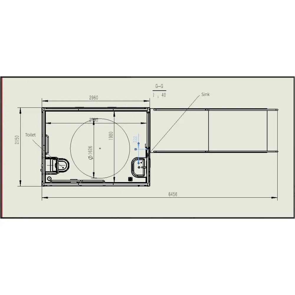 10ft Handicap-Accessible Portable Toilet with Shower by Chery Industrial