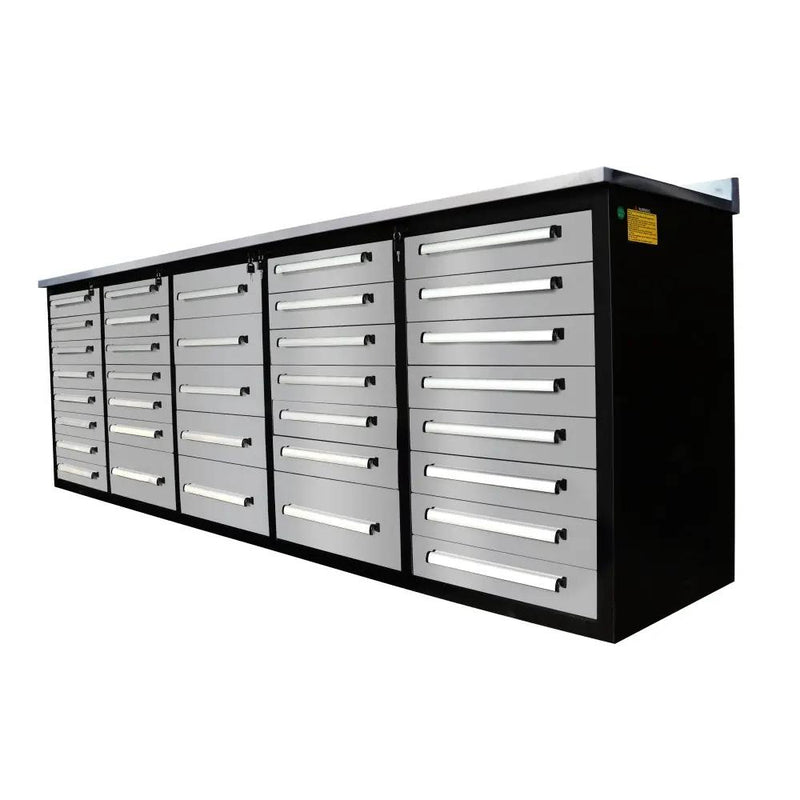 10ft Workbench Storage Cabinet with 35 Drawers by Chery Industrial