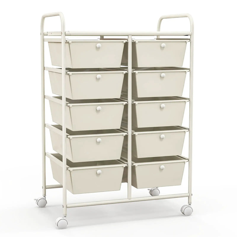 10-Drawer Rolling Storage Cart by DirectDeals