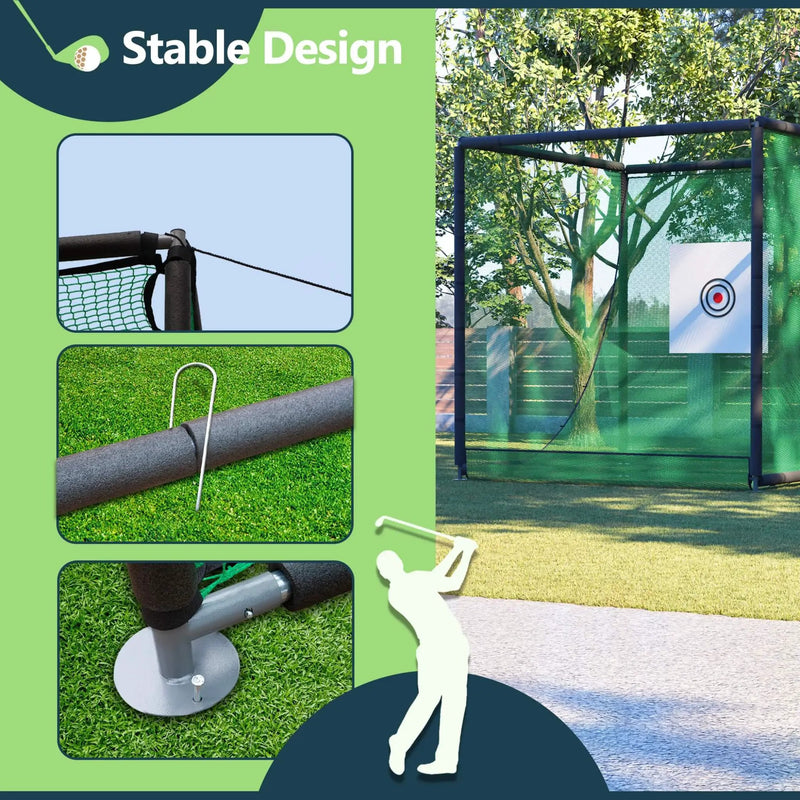 [10X10FT] Golf Practice Net Cage With Metal Frame (SAK41786) by SAKSBY WHOLESALE