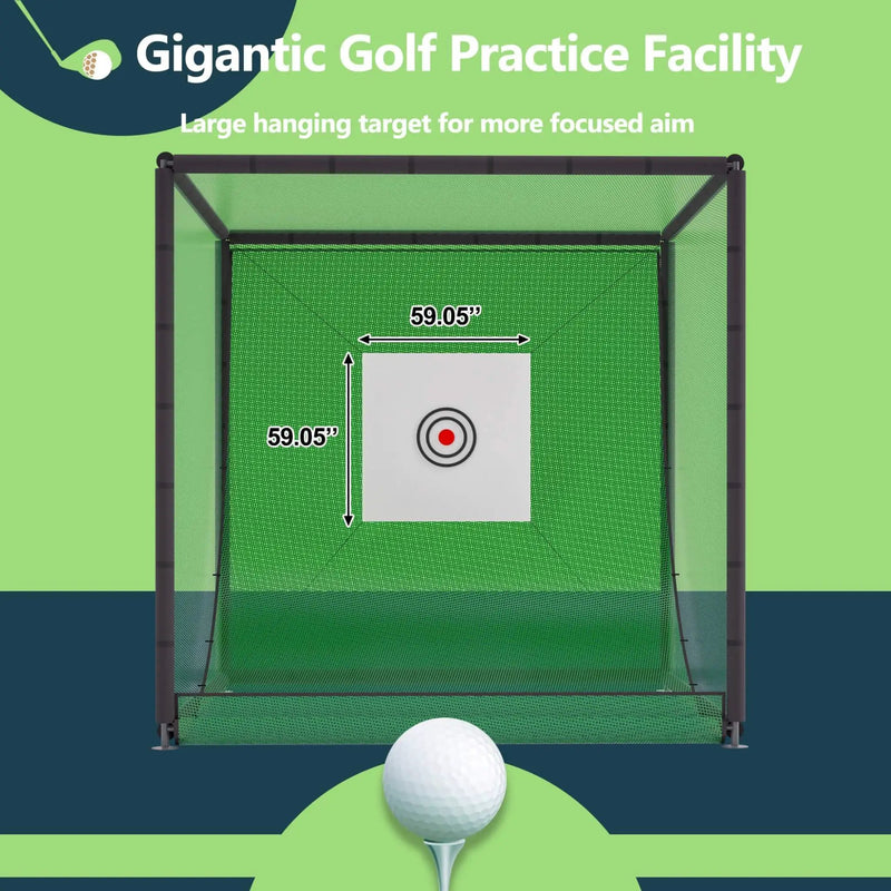 [10X10FT] Golf Practice Net Cage With Metal Frame (SAK41786) by SAKSBY WHOLESALE