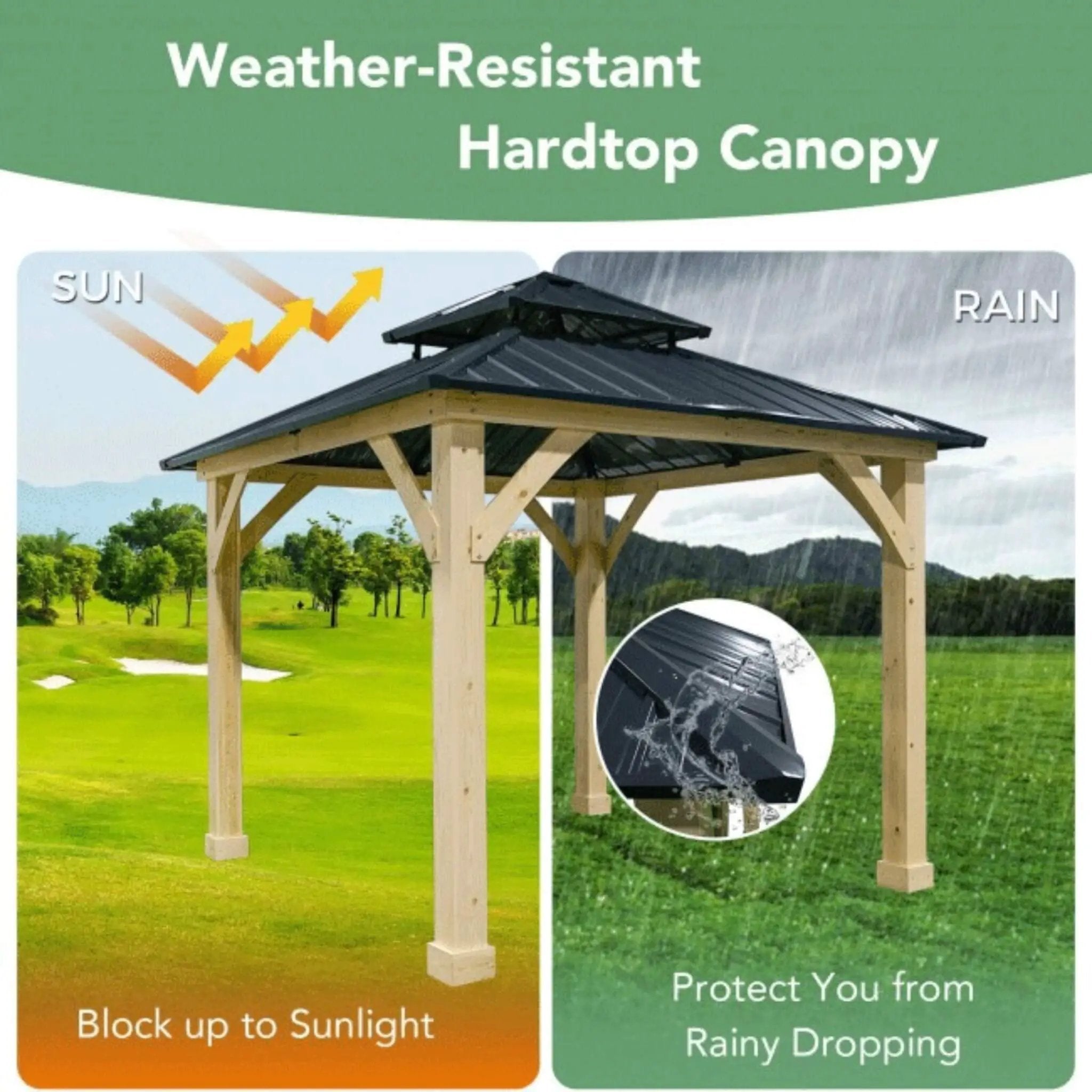 [10X10FT] Alora Premium Outdoor Patio Hardtop Gazebo With Double Steel Roof (SAK01291) by SAKSBY WHOLESALE