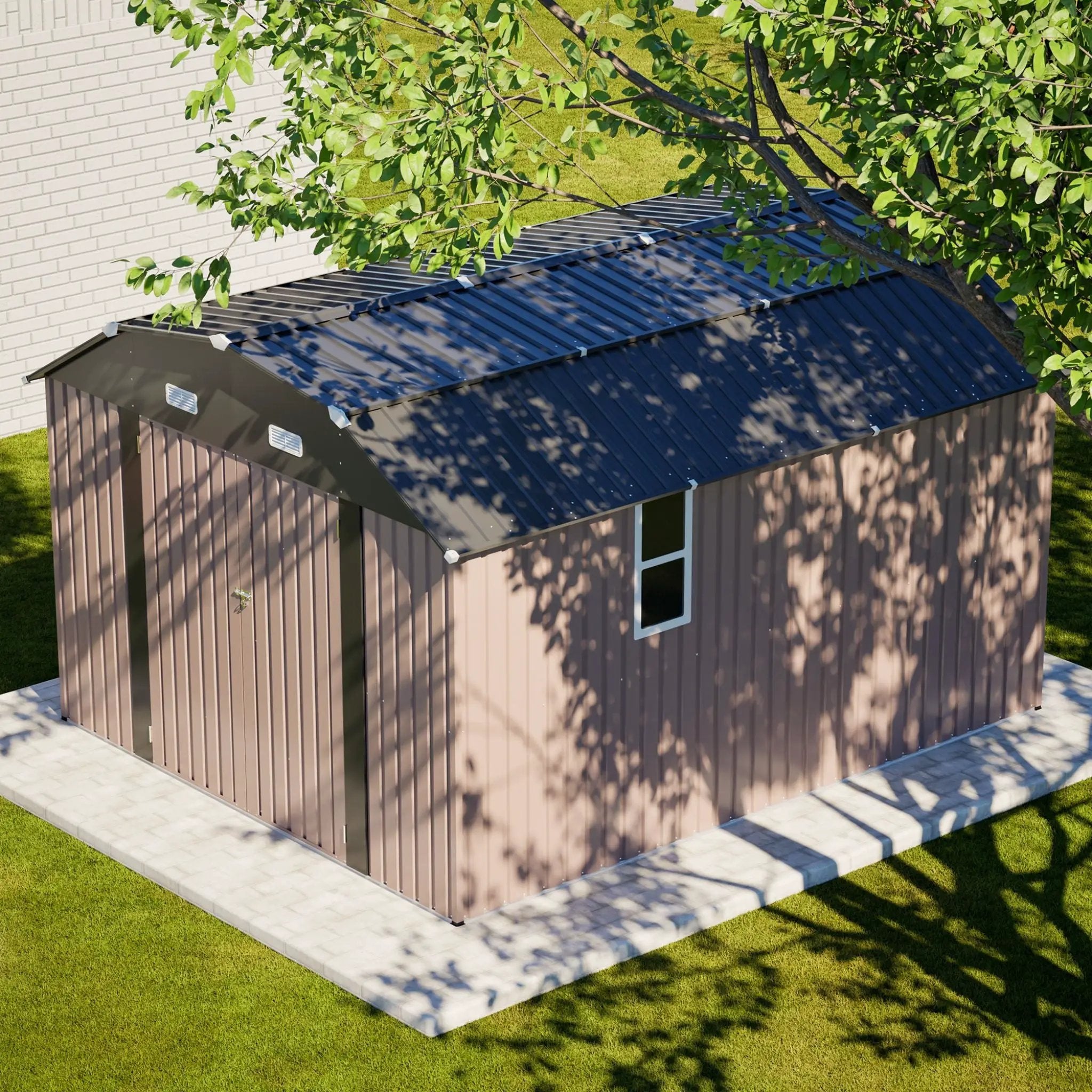 [10X12FT] Alora Heavy-Duty Outdoor Metal Storage Shed With Floor (SAK91820) by SAKSBY WHOLESALE