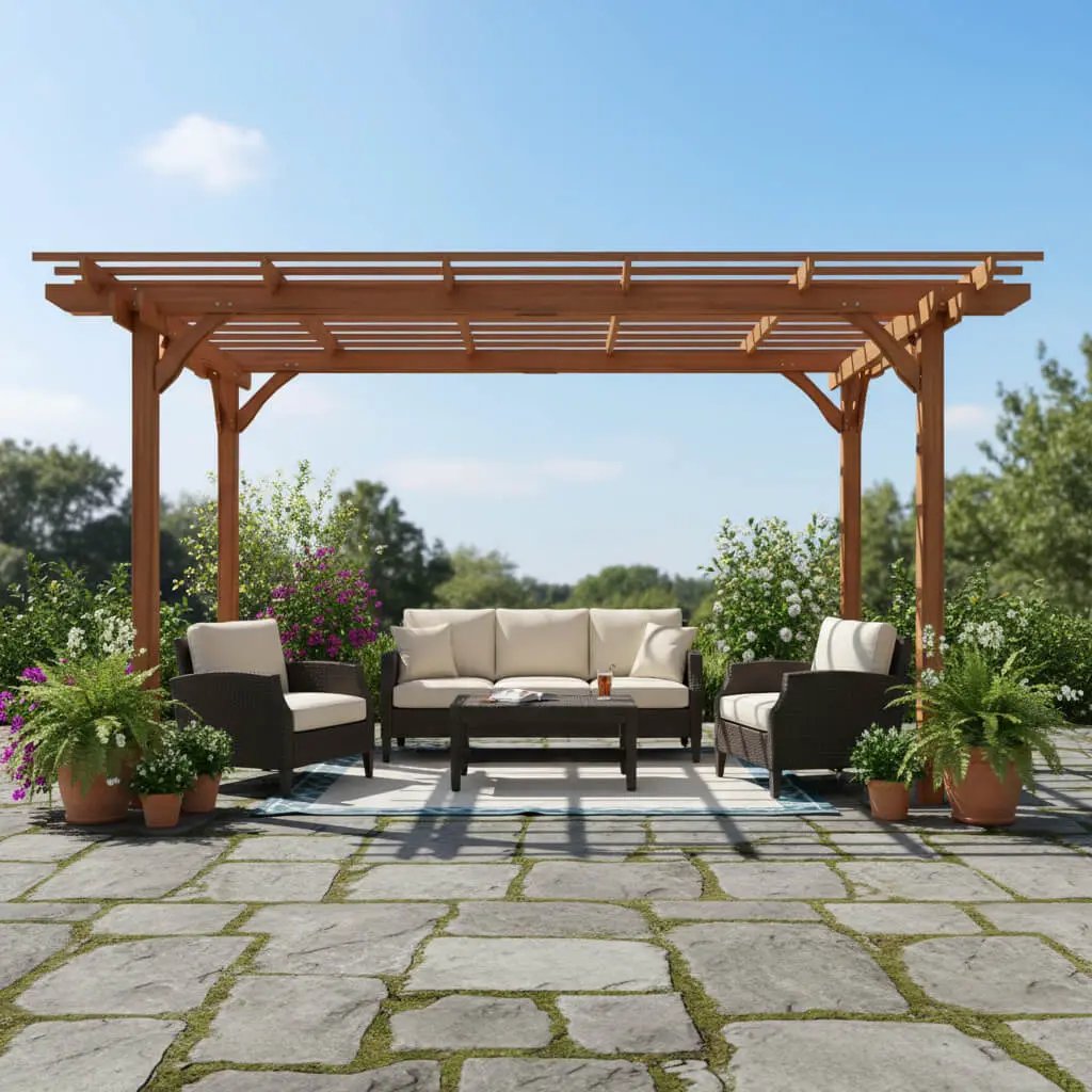 [10X12FT] Alora Premium Extra Large Outdoor Weather-Resistant Wooden Grape Pergola (SAK16278) by SAKSBY WHOLESALE