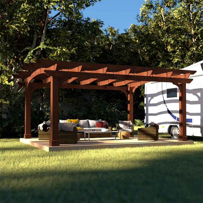 [10X12FT] Alora Premium Outdoor All-Season Backyard Patio Cedar Wood Gazebo Pergola With Arched Roof (SAK42915) by SAKSBY WHOLESALE