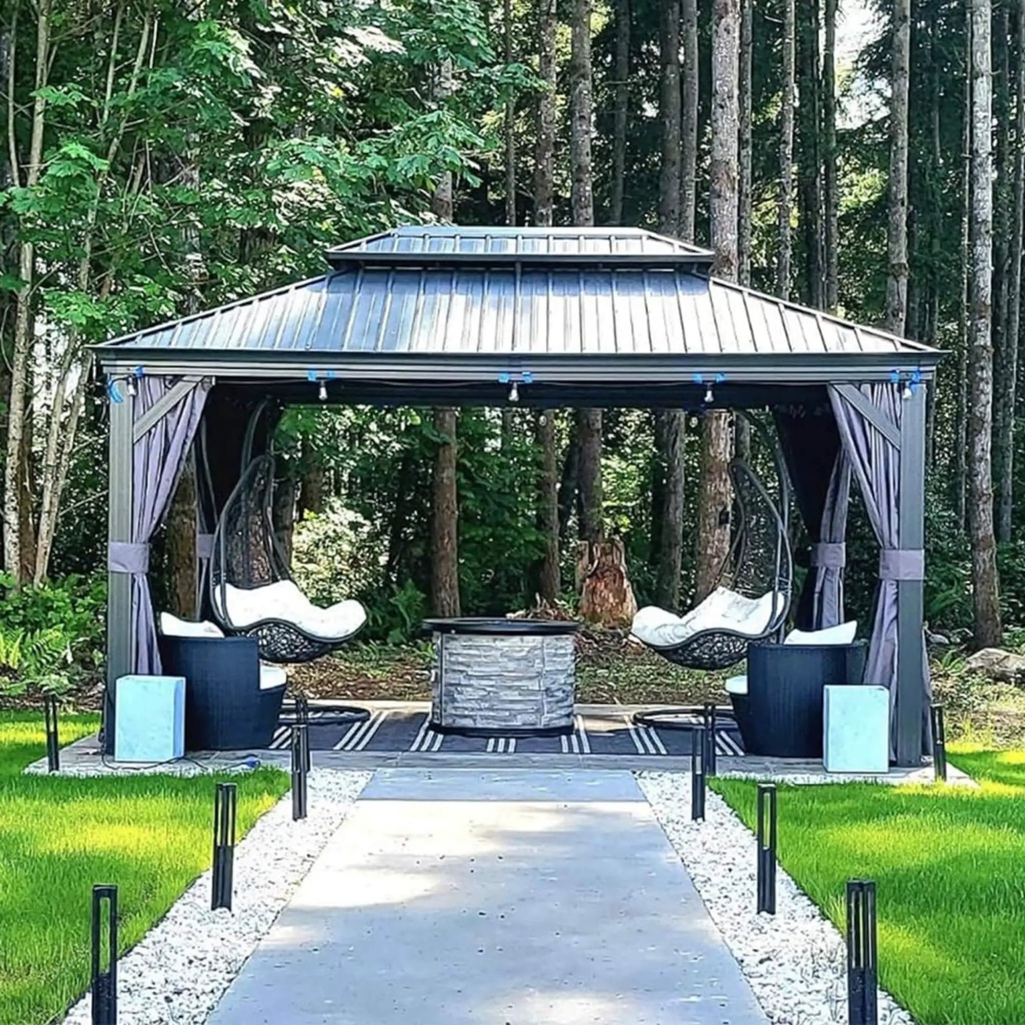 [10X13FT] Alora Large Premium Outdoor Hardtop Aluminum Gazebo With Galvanized Steel Double Roof (SAK74826) by SAKSBY WHOLESALE
