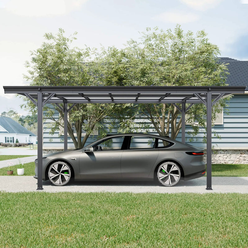 [10X16FT] Alora Heavy-Duty Outdoor Driveway Pergola With Aluminum Alloy Frame And Polycarbonate Panels (SAK47395) by SAKSBY WHOLESALE
