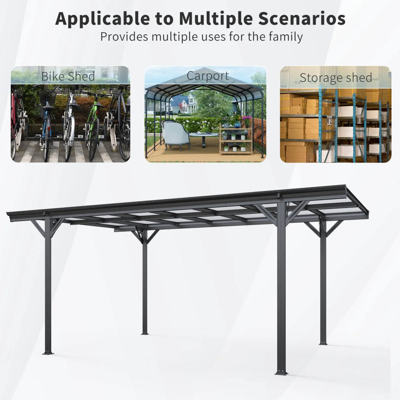 [10X16FT] Alora Heavy-Duty Outdoor Driveway Pergola With Aluminum Alloy Frame And Polycarbonate Panels (SAK47395) by SAKSBY WHOLESALE