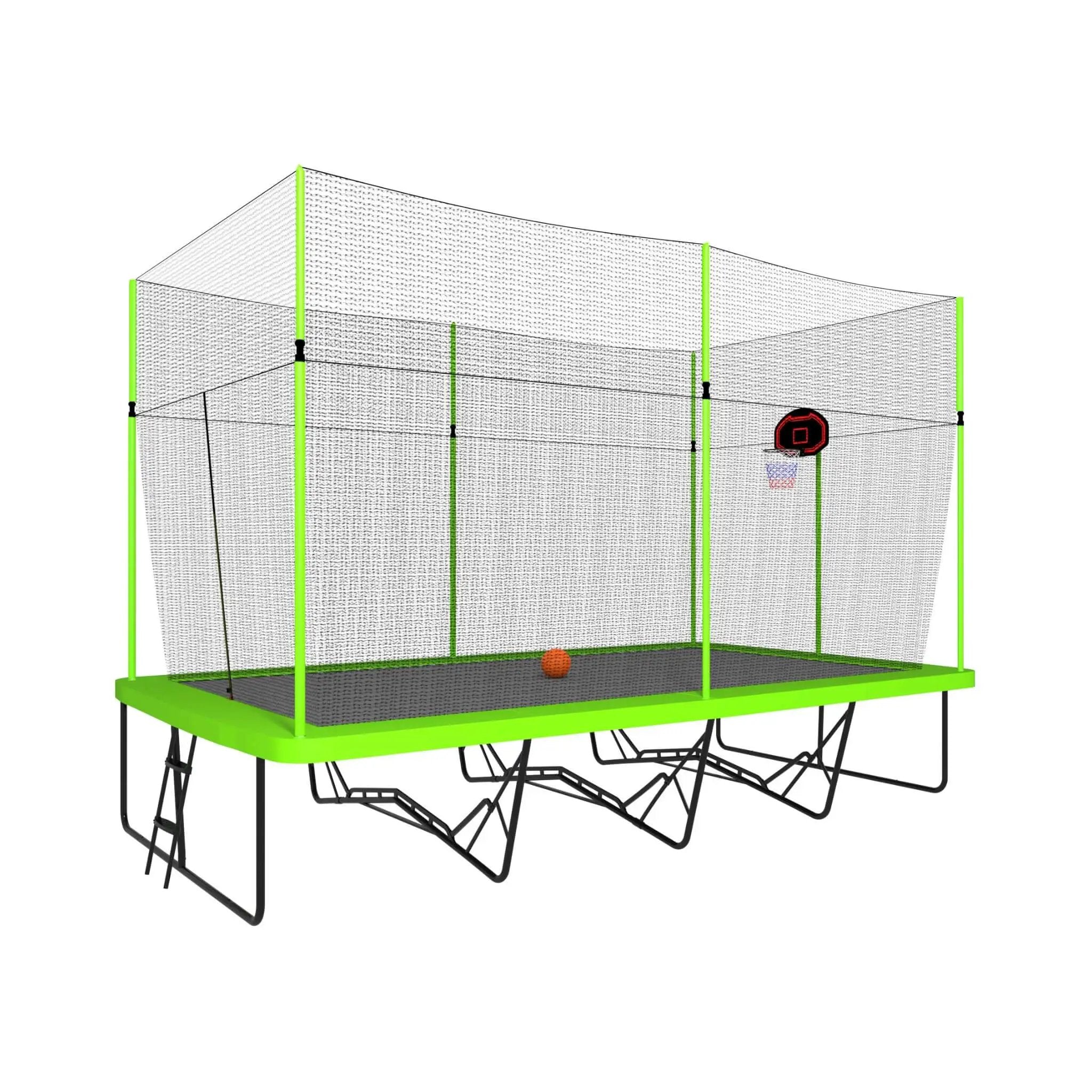[10X17FT] Large Rectangular Trampoline With Basketball Hoop And Ladder (SAK17482) by SAKSBY WHOLESALE