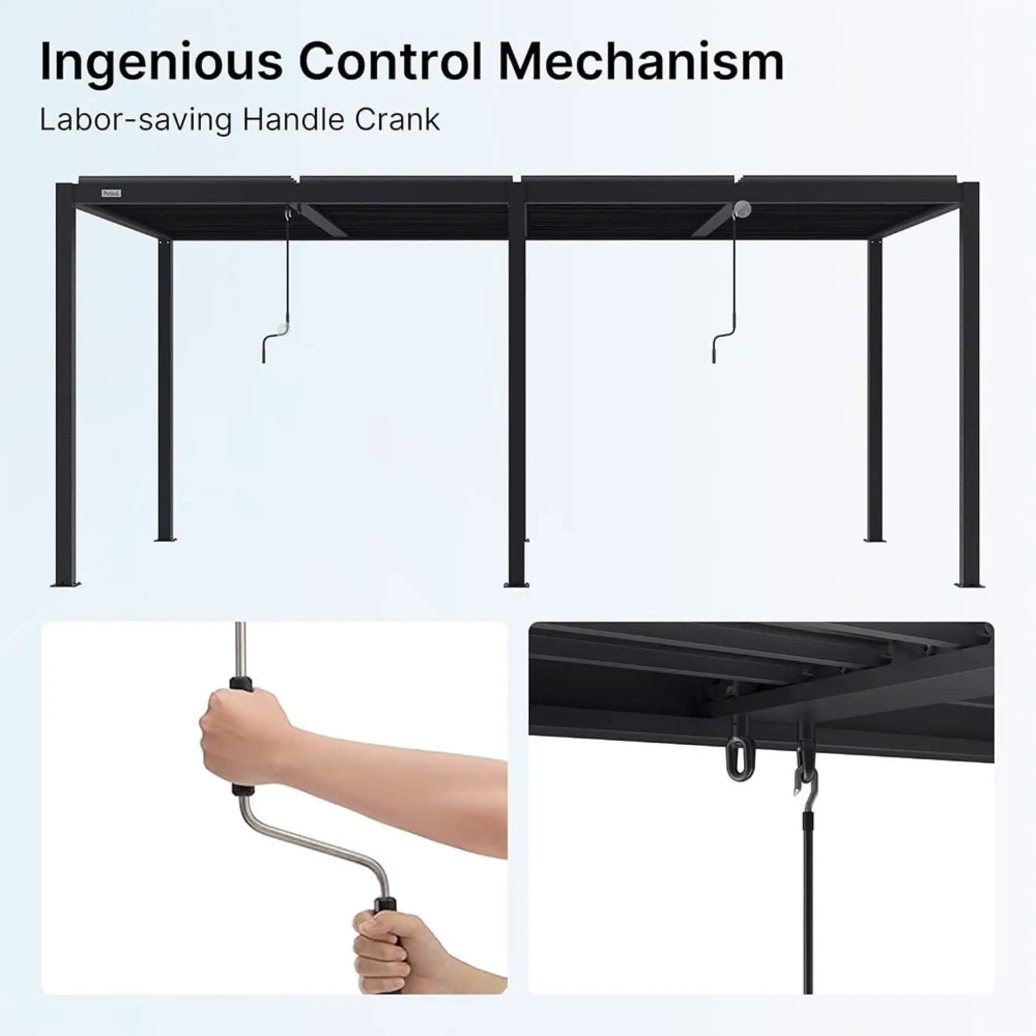 [10X19FT] Alora Premium Full Aluminum Patio Outdoor Louvered Pergola With Adjustable Hardtop Roof (SAK86352) by SAKSBY WHOLESALE