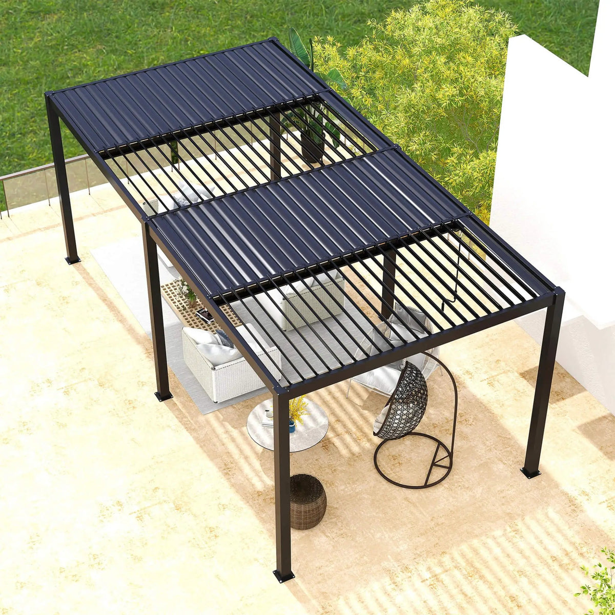 [10X19FT] Alora Premium Powder-Coated Aluminum Pergola With Adjustable Louvers (SAK78345) by SAKSBY WHOLESALE