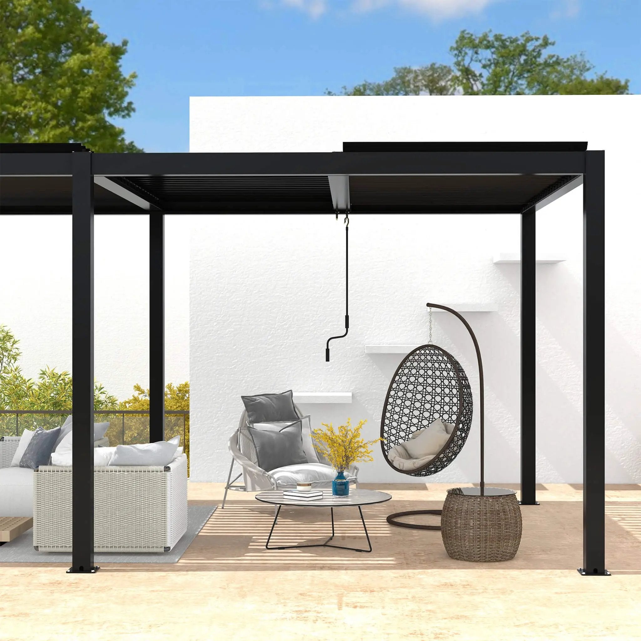 [10X19FT] Alora Premium Powder-Coated Aluminum Pergola With Adjustable Louvers (SAK78345) by SAKSBY WHOLESALE