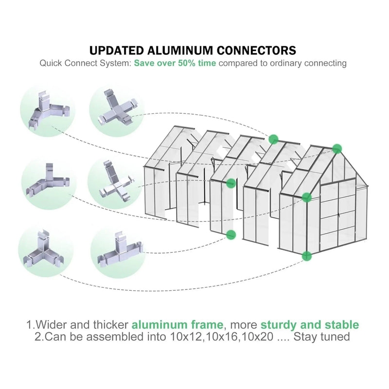[10X20FT] Extra-Large Heavy-Duty Outdoor Backyard Greenhouse With Adjustable Roof Vents, 4MM (SAK59482) by SAKSBY WHOLESALE