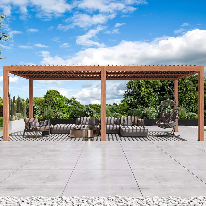 [10X20FT] Alora Heavy-Duty Luxury Outdoor Pergola With Adjustable Louvers And Integrated Drainage (SAK42670) by SAKSBY WHOLESALE