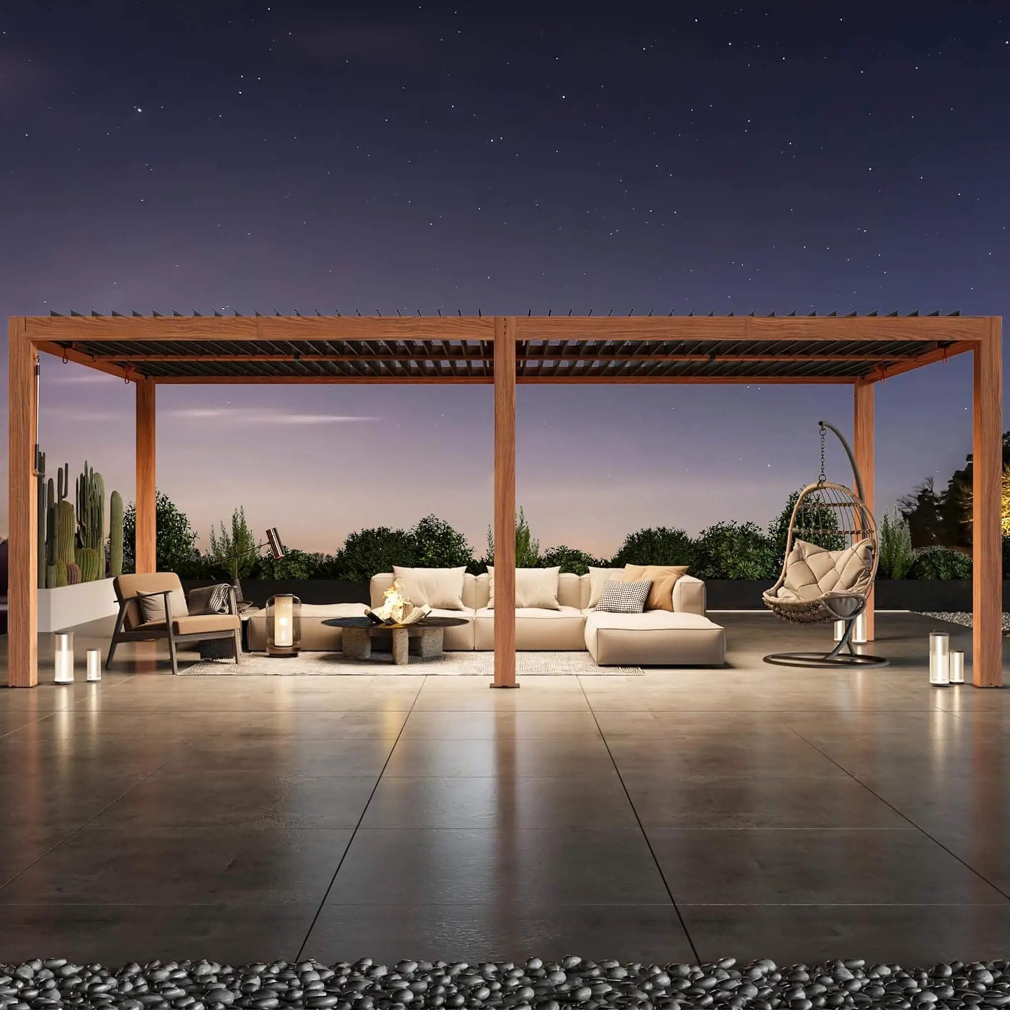 [10X20FT] Alora Heavy-Duty Luxury Outdoor Pergola With Adjustable Louvers And Integrated Drainage (SAK42670) by SAKSBY WHOLESALE