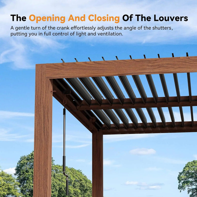 [10X20FT] Alora Heavy-Duty Luxury Outdoor Pergola With Adjustable Louvers And Integrated Drainage (SAK42670) by SAKSBY WHOLESALE