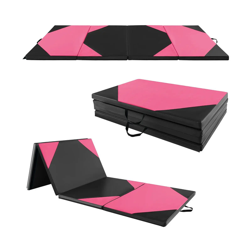 10 Feet x 4 Feet x 2 Inch Folding Exercise Mat with Hook and Loop Fasteners by DirectDeals