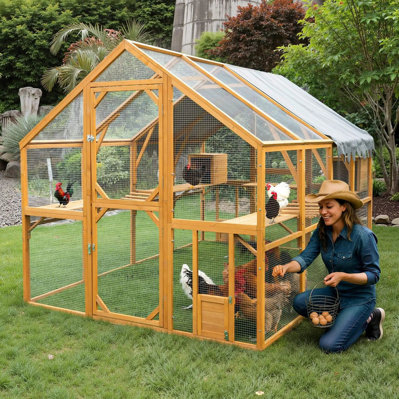 110-Inch Large Outdoor Kitten Playpen Chicken Coop With Waterproof Cover (SAK15370) by SAKSBY WHOLESALE