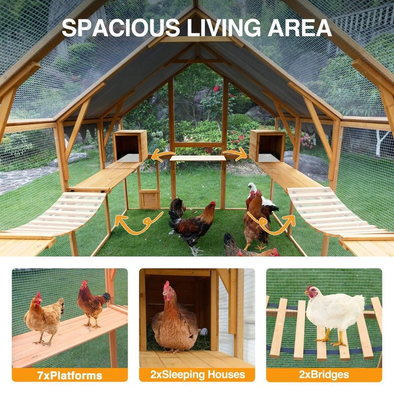 110-Inch Large Outdoor Kitten Playpen Chicken Coop With Waterproof Cover (SAK15370) by SAKSBY WHOLESALE