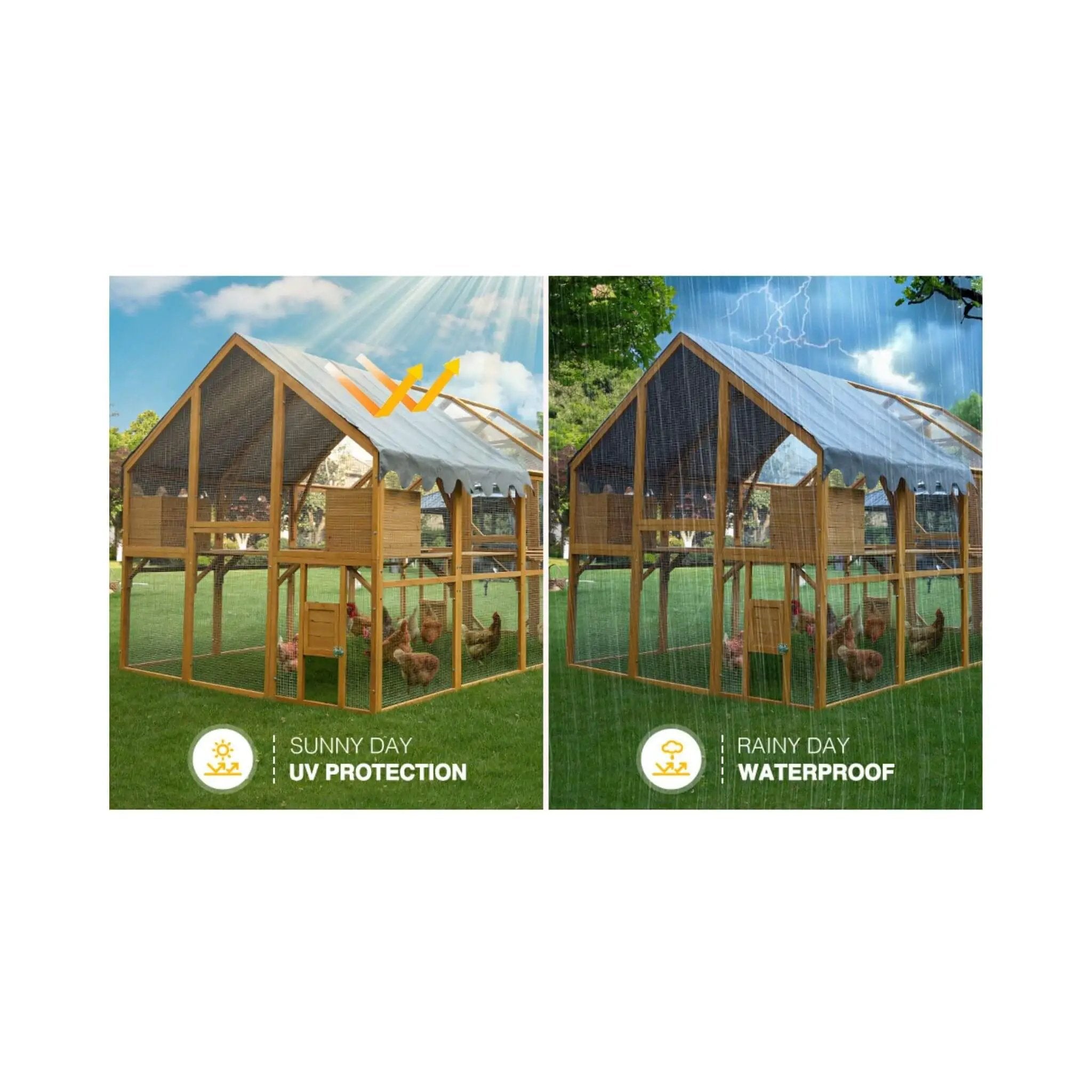 110-Inch Large Outdoor Kitten Playpen Chicken Coop With Waterproof Cover (SAK15370) by SAKSBY WHOLESALE