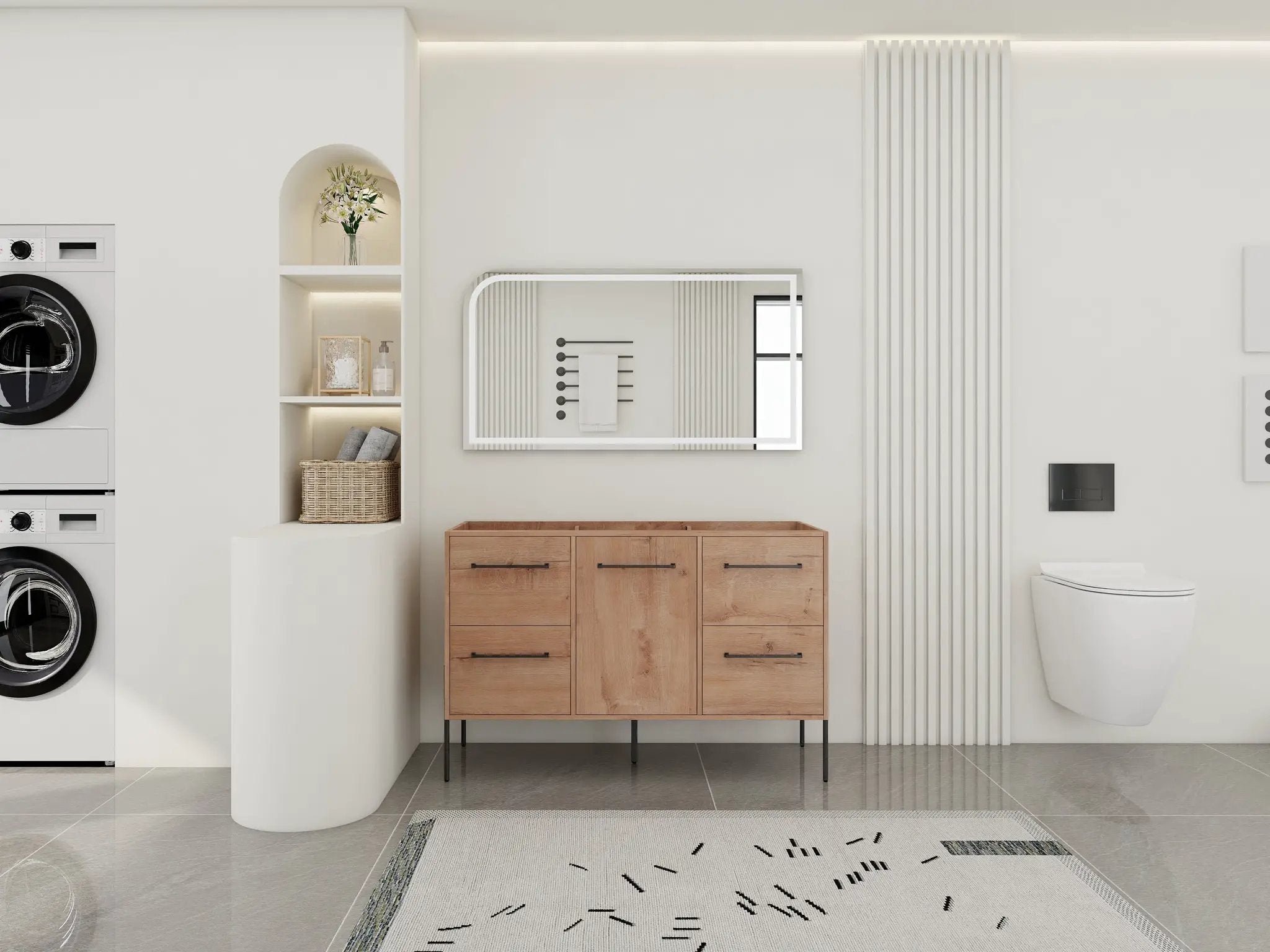 48" Freestanding Bathroom Vanity With Soft-Close Cabinet Door and 4 Drawers by HouseOfZazla