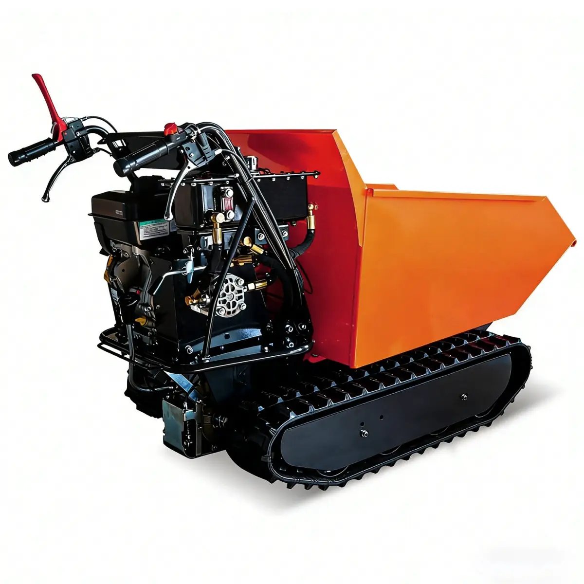 1100lbs Capacity 10HP Gas Powered Track Mini Dumper by Chery Industrial