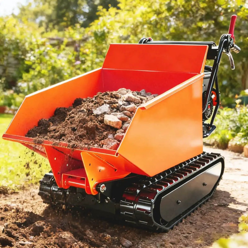 1100lbs Capacity 10HP Gas Powered Track Mini Dumper by Chery Industrial