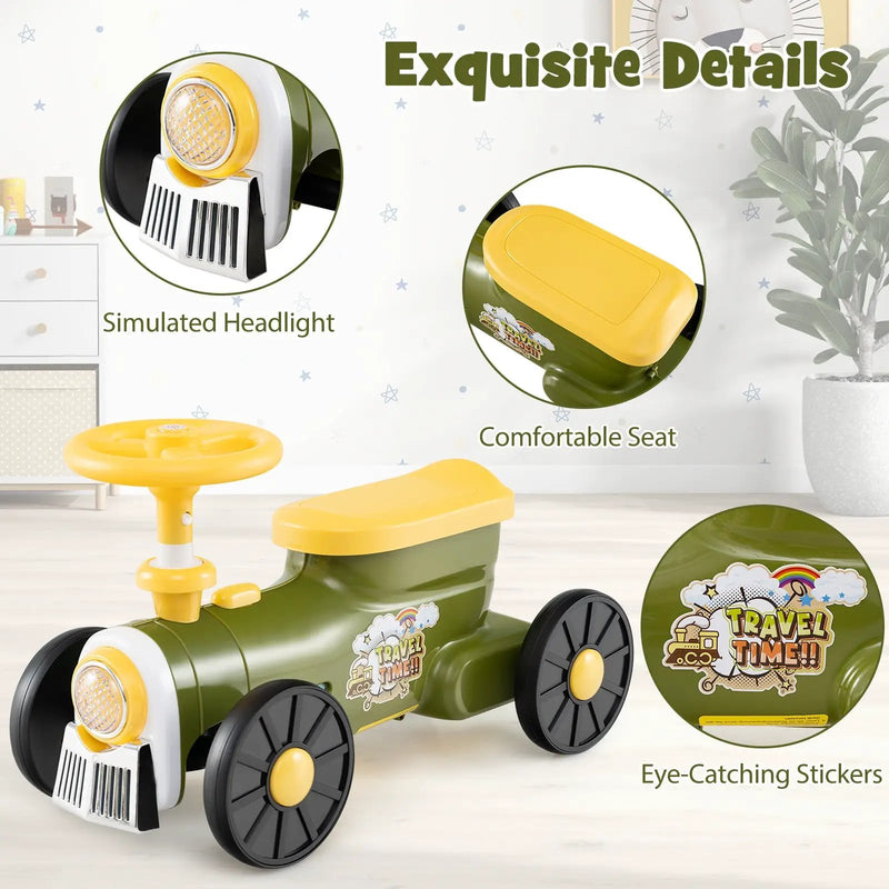 Ride on Toy with Steering Wheel and Train Whistle Sound Button by DirectDeals