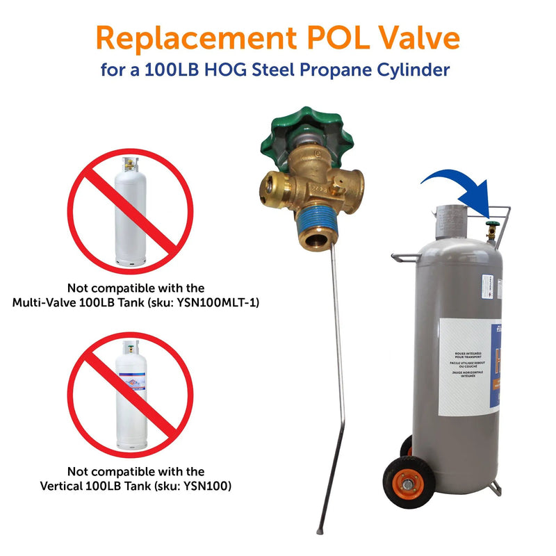 Flame King 100lb POL Valve For Hog or Horizontal Propane Cylinder by Flame King Products