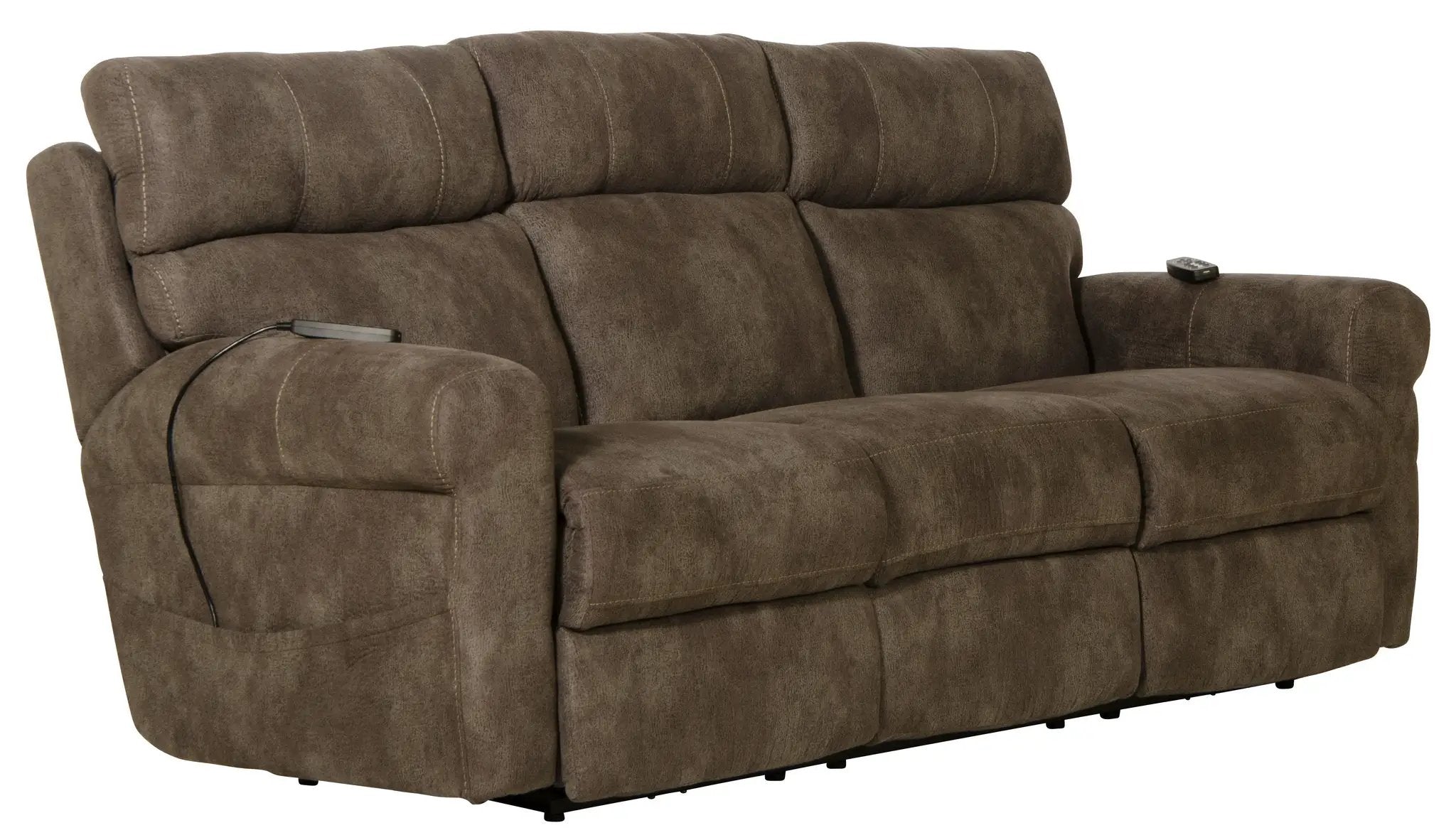 Tranquility - Power Headrest Power Lay Flat Reclining Sofa With DDT / CR3 Heat / Massage / Lumbar - Pewter by Unique Piece Furniture