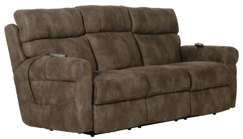 Tranquility - Power Headrest Power Lay Flat Reclining Sofa With DDT / CR3 Heat / Massage / Lumbar - Pewter by Unique Piece Furniture