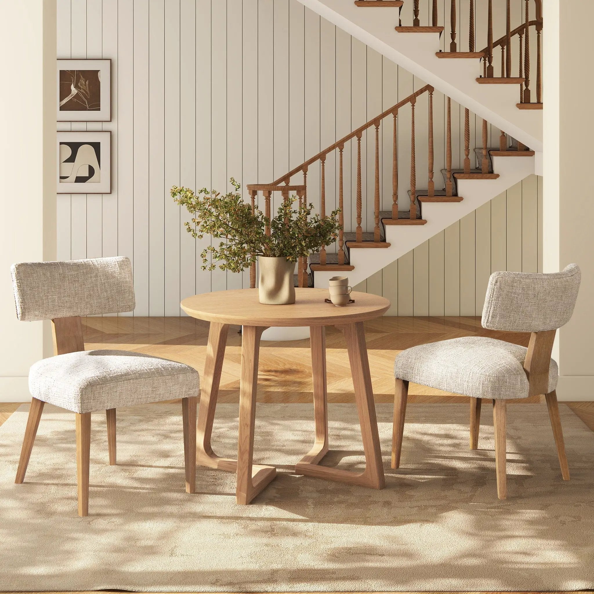 Louise - Split Back Upholstered Dining Side Chair (Set of 2) - Travertine Beige by Unique Piece Furniture