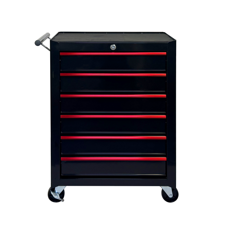 Rolling Metal Tool Chest with 6 Drawers - Black by HouseOfZazla