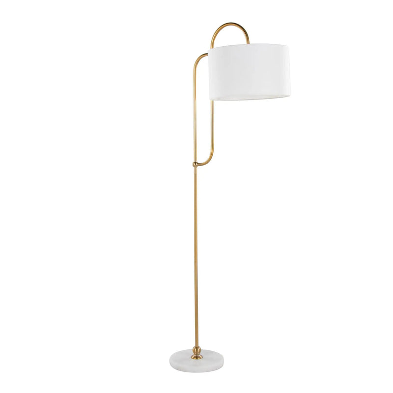 Leslie - Glam / Art Deco Floor Lamp - Gold / White by HouseOfZazla
