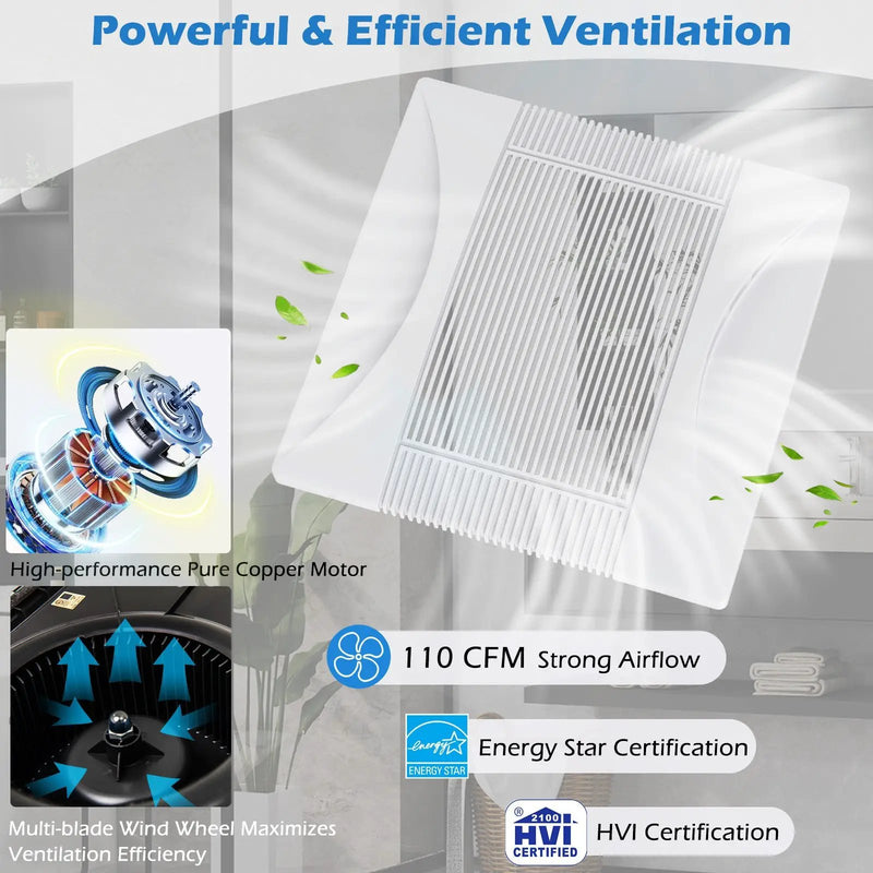 110 CFM Ceiling Mount Exhaust Ventilation Fan with Metal Housing by DirectDeals