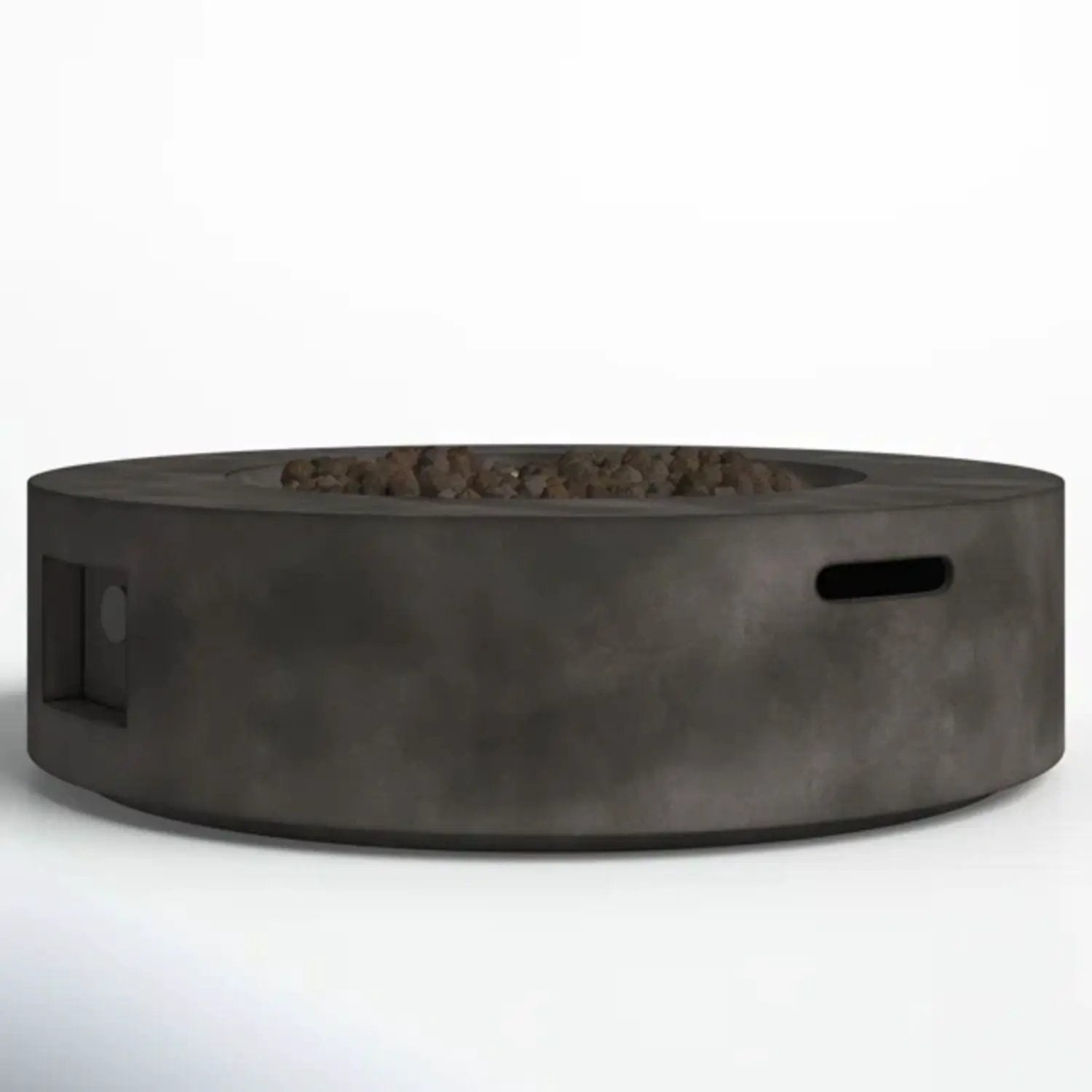Fiber Reinforced Outdoor Fire Pit Table - Black / Gray by Unique Piece Furniture