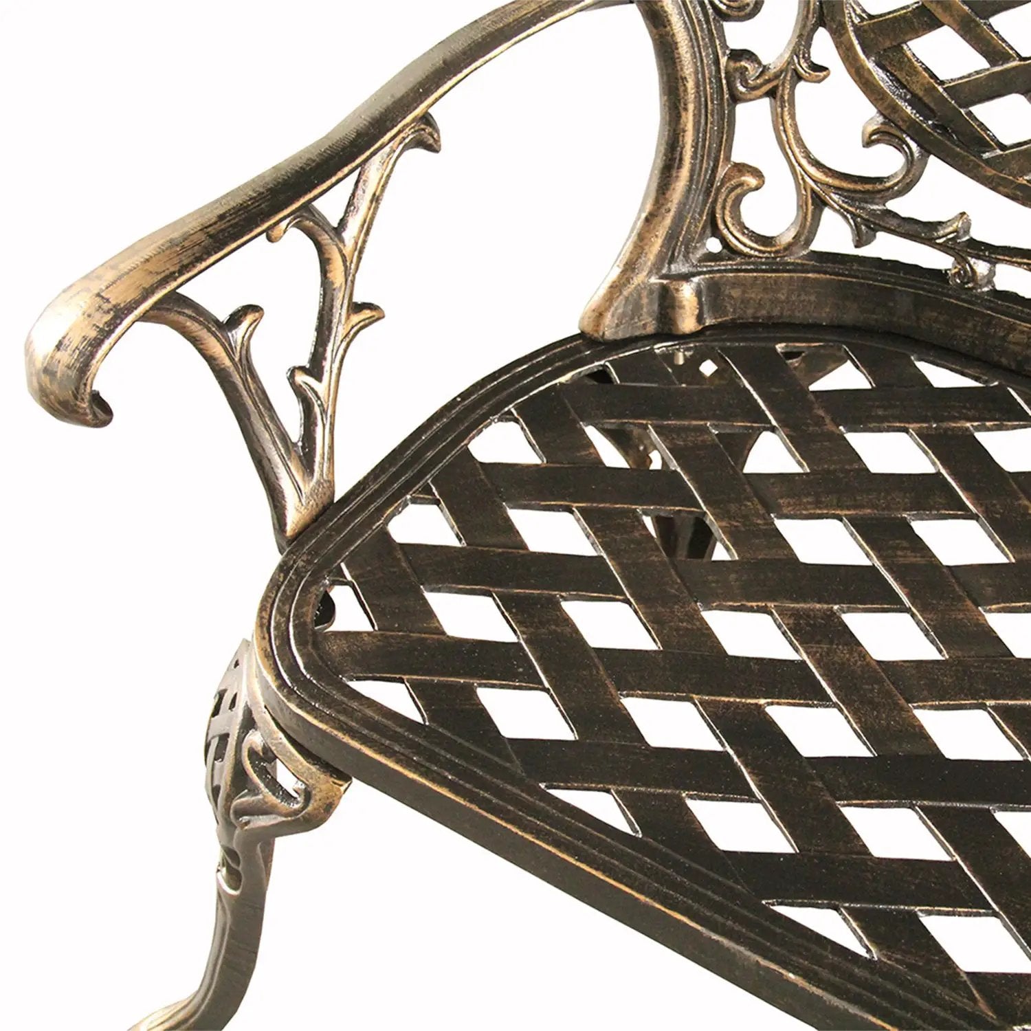 Ornate Outdoor Bronze Patio Garden Aluminum Loveseat Bench by Sharicks
