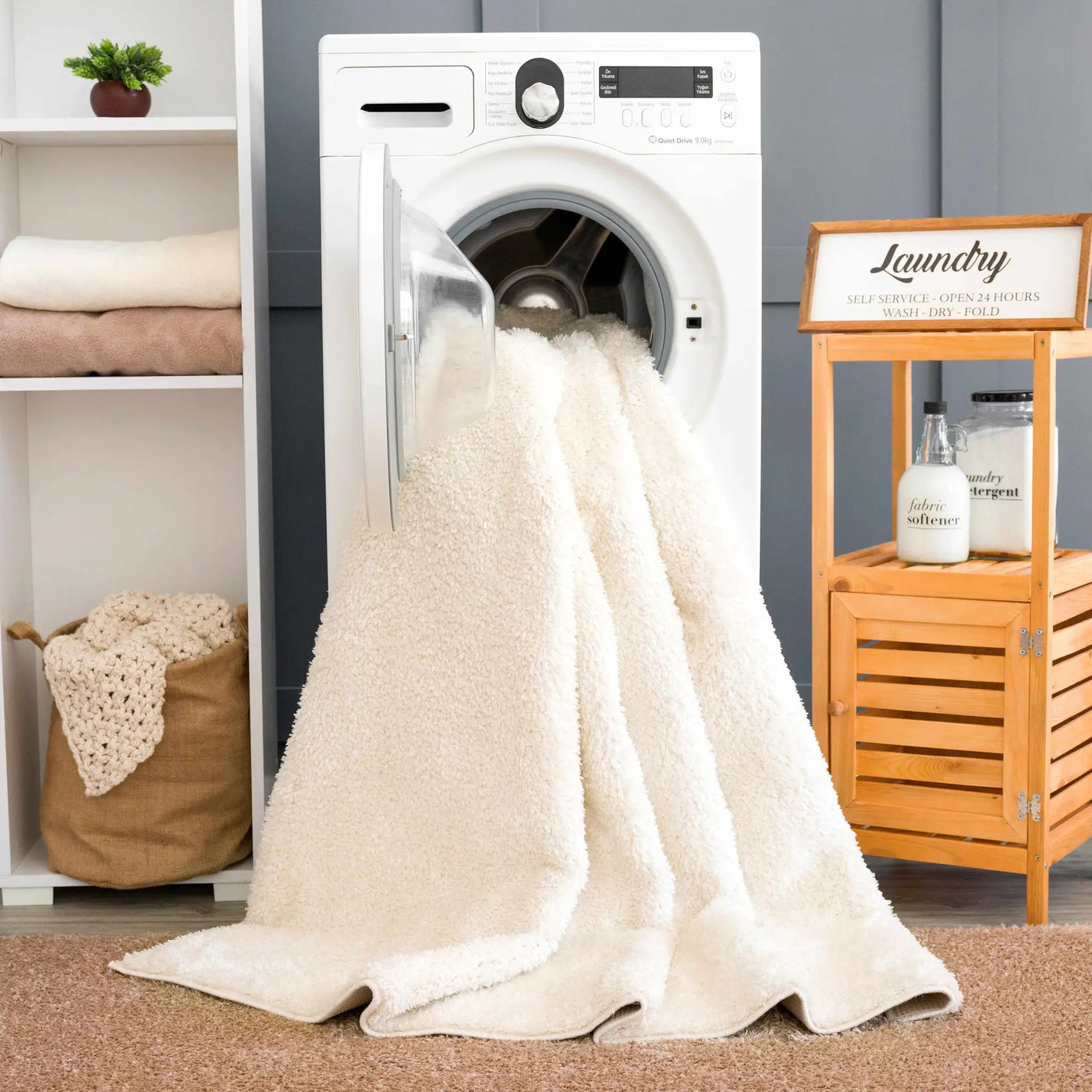 Judy White Washable Area Rug - Clearance by Boutique Rugs