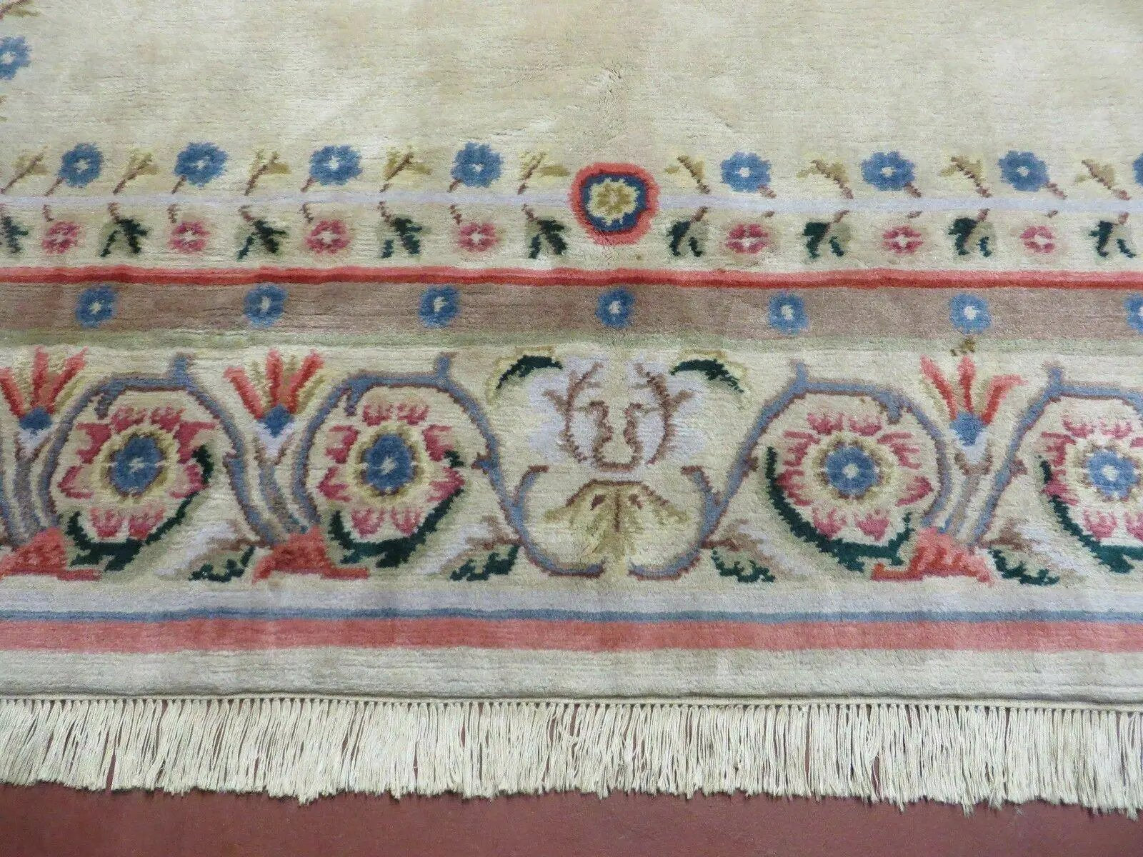 8' X 10' Vintage Handmade Wool Rug Aubusson Savonnerie Design European Nice by Jewel Rugs