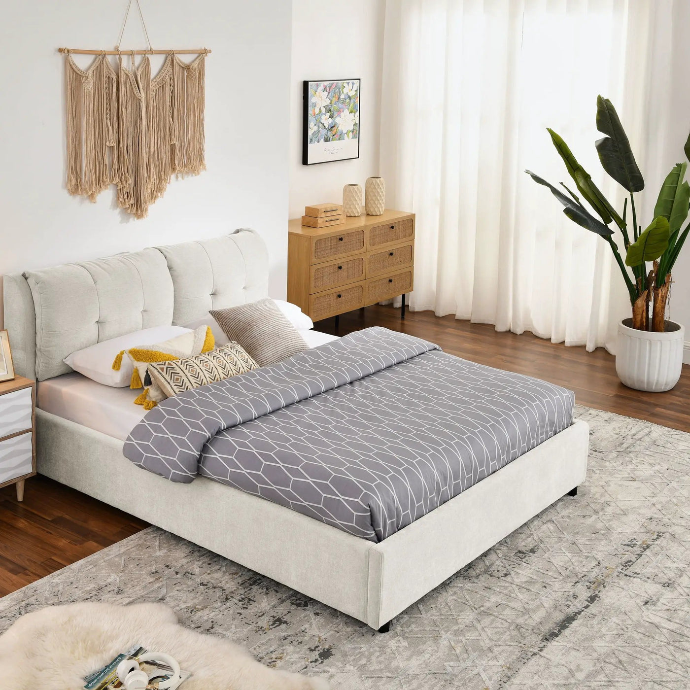 Storage Upholstered Hydraulic Platform Bed With Integrated Headboard by Unique Piece Furniture