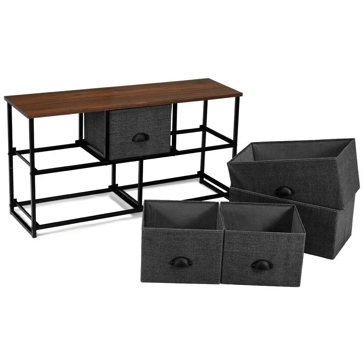 Wood Dresser Storage Unit Side Table Display Organizer, photo 7 of 9