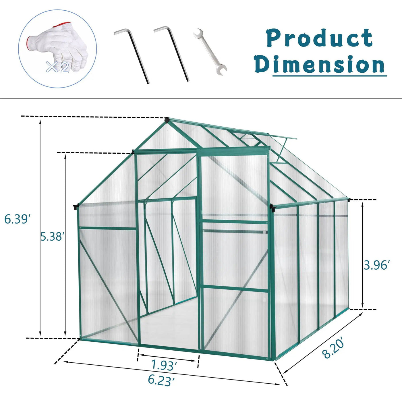 Polycarbonate house Raised Base And Anchor Aluminum Heavy Duty Walk-In houses For Outdoor Backyard In All Season by HouseOfZazla