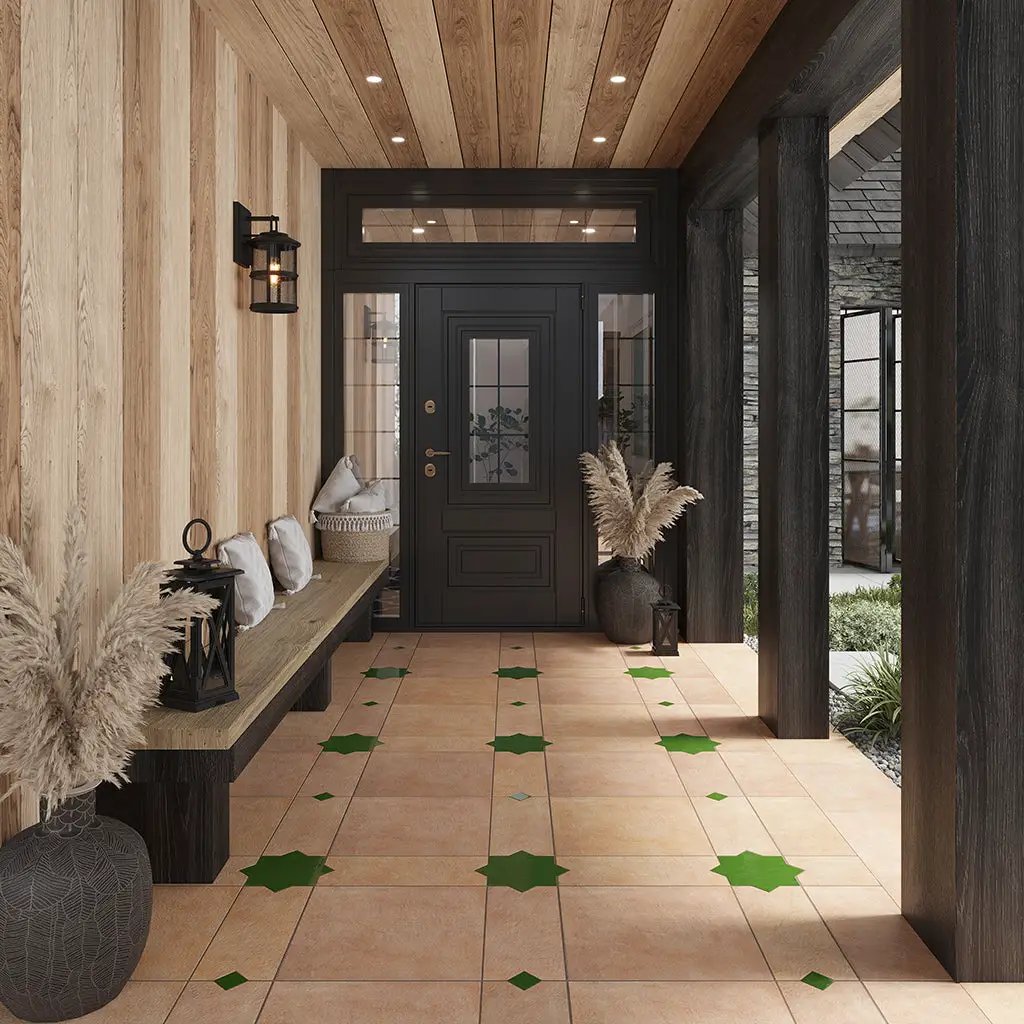 Deep Forest Green 7x7 Glossy Star Porcelain Tile (16 pack, 6.46 sq ft/case) by Apollo Tile