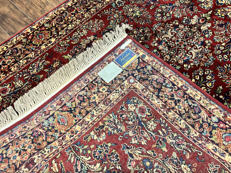 Karastan Rug 5.9 x 9 Red Sarouk #785, Wool Original 700 Series, Vintage by Jewel Rugs